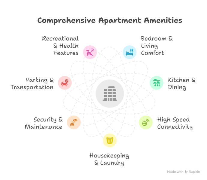 Facilities in Gurugram Corporate Stay Apartments - visual selection